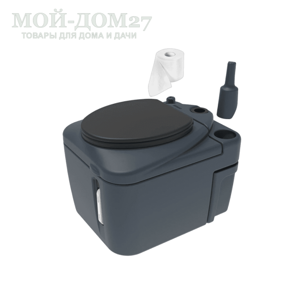 Торфяной туалет Rostok Eco 25 Графит | Мой-Дом27 | Стационарный торфяной биотуалет графитового цвета емкостью верхнего бака 20 л. и&nbsp;нижнего бака 45 л.<br>
 Отличительная черта туалета в разделении фракций в разные ёмкости. Это упрощает обслуживание туалета и избавляет от неприятного запаха в помещении.<br>
Высота сиденья: 45 см